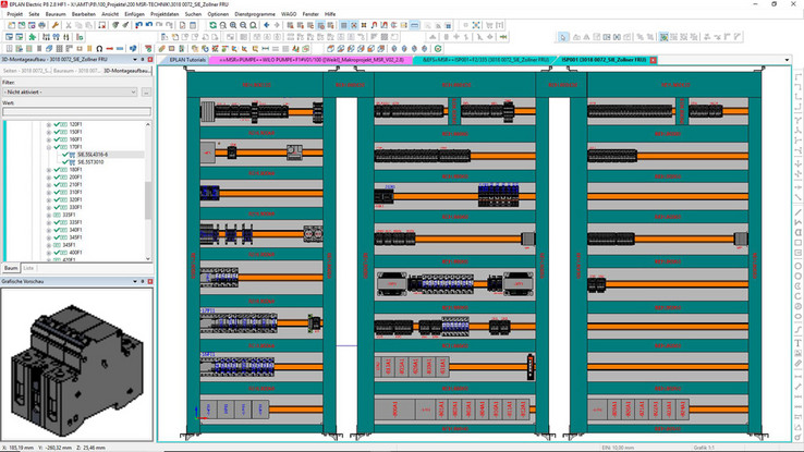 When designing the control cabinets and power distribution systems, the Weikl automation engineers work with EPLAN Pro Panel and therefore in the third di-mension.