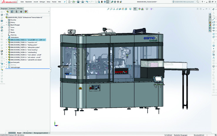 Esmo uses Solidworks and EPLAN for mechanical and electrical design respectively. It has created a powerful interface between the two via the PDM system. 